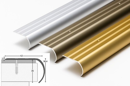 Aluminium bullnose stair - aluminium,