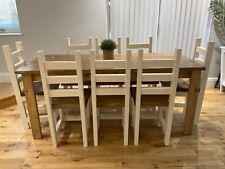 Farmhouse Style, Rustic Dining Table And 8 Chunky Chairs