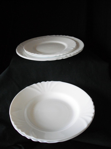 Pieces white arcopal swirl - white,