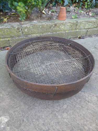 Vintage wooden garden - sieve,