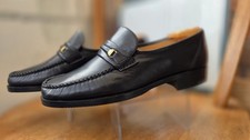 Vintage Bally Switzerland Mens Black Loafer Shoes Size UK6 EU40 Top Quality