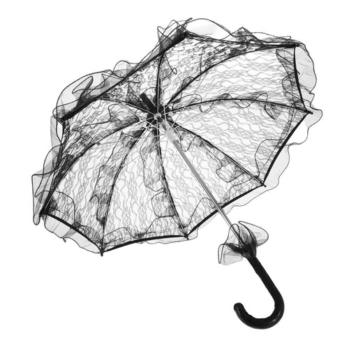 Elegant black lace parasol - elegant,