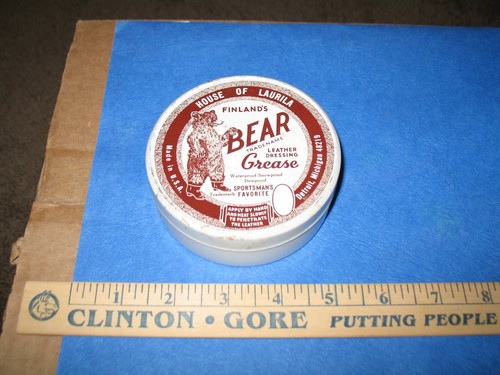 Vtg finlands bear grease tin - bear,
