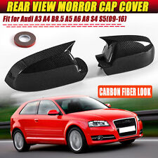 For Audi A3 8P A4 A5 B8.5 S5 RS3 RS4 RS5 Carbon Fiber Look Wing Mirror Cover Cap