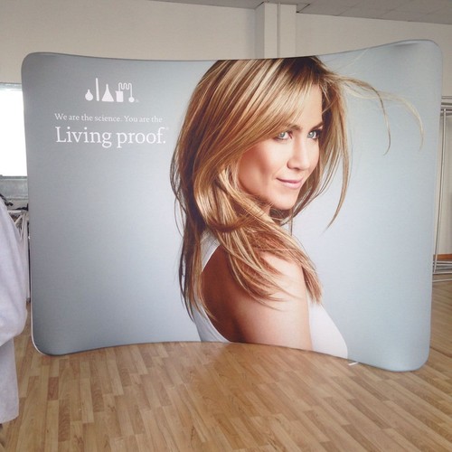Curved tension fabric display - fabric,