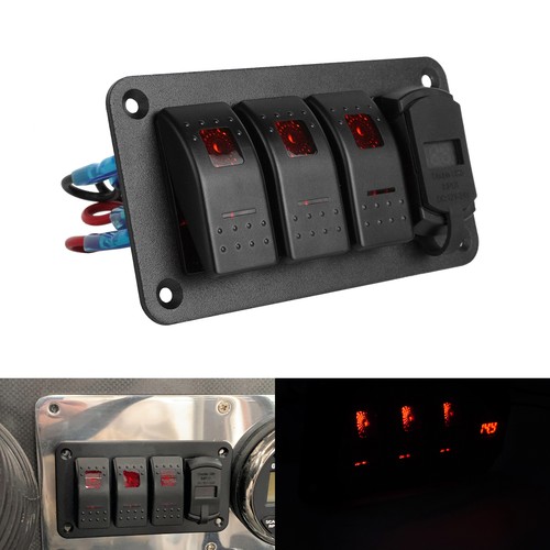 Gang red led - 3, switch
