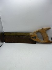 Vintage Marples Brass Back Tenon Saw – Sheffield England – Wood Handle - 10"