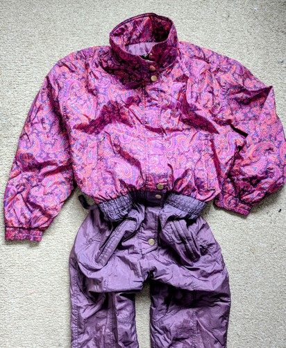 Vintage pink purple paisley - purple,
