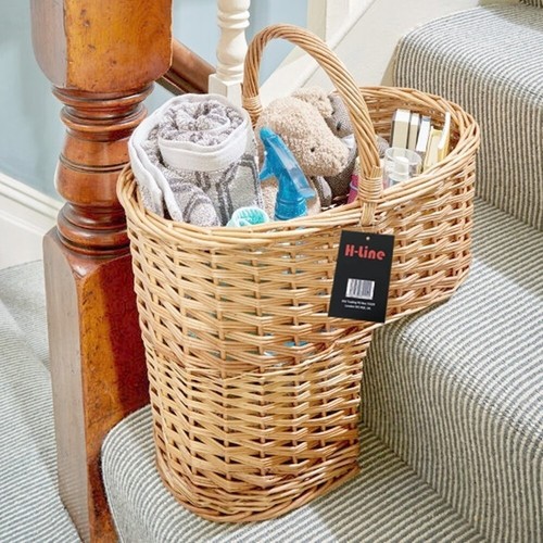 Natural oval wicker stair - natural, step
