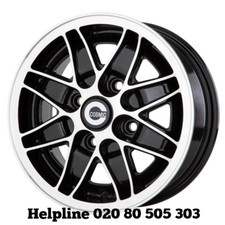 Triumph Herald Cosmic 5.5x13 Black Machined Alloy Wheels x 4 (NEW)