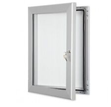 VizPro Outdoor External Lockable Noticeboard Poster Display Hollow Back SILVER