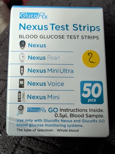 Glucorx nexus test strips - glucorx, exp