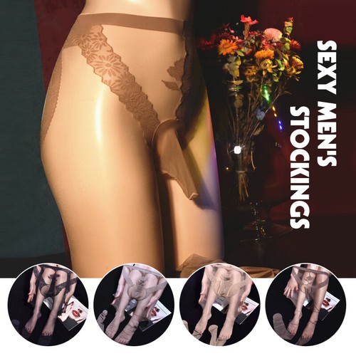 Men sexy oil silky pantyhose - oil,