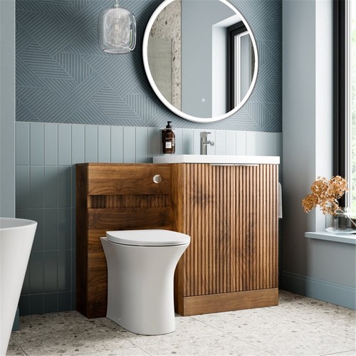 Fluted walnut woodgrain back - walnut,