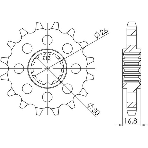 Steel gear p530 d16 sunstar - steel,
