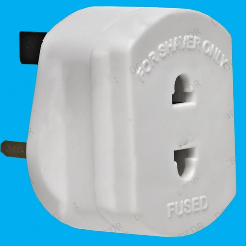White shaver adaptor - plug, for