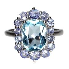 Silver Ring Topaz Tanzanite