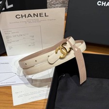 CHANEL Beige Leather Gold CC