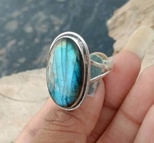 Labradorite Women Ring Solid