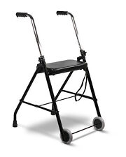 Ultra Lightweight Walker Walking Frame 2 Wheels Feet Seat Compact Adjustable