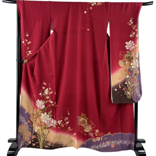 Vintage japanese silk furisode - vintage,