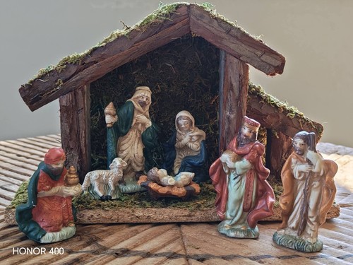 Vintage christmas nativity - vintage,