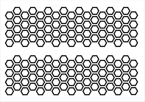 Hollow hexagon side - hollow, stickers