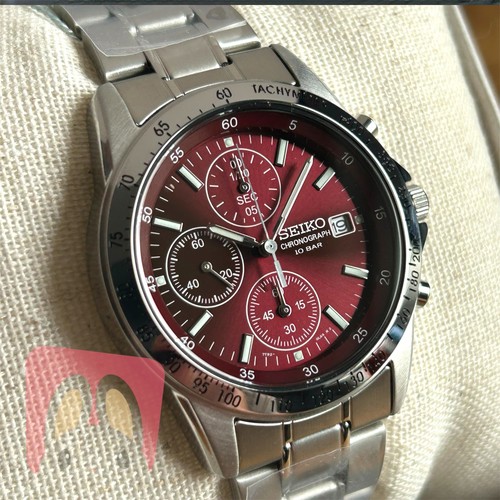 Seiko stainless steel red - stainless,