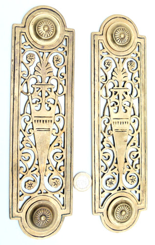 Pair cast brass arts - of,