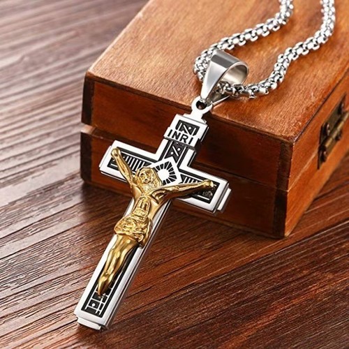 Vintage jesus cross pendant - vintage,
