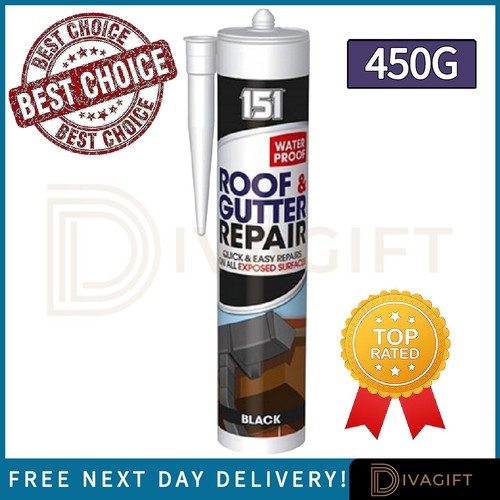 Black roof gutter leak sealant - roof,