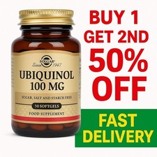 Solgar Ubiquinol 100 mg / 50 Caps, (Reduced form of CoQ-10)