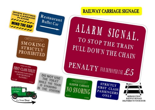 Railway carriage signs - railway,