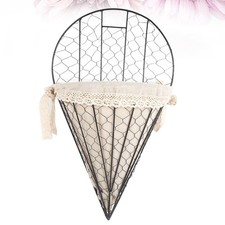  Wrought Iron Rattan Flower Basket Wall Baskets for Plants Hanging