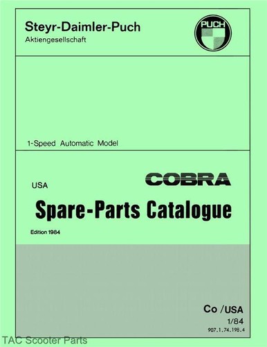 Puch cobra moped parts - parts, manual