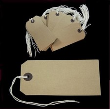 Strung Tags 70 x 35mm String Tie On Reinforced Labels Craft / Gift ST1