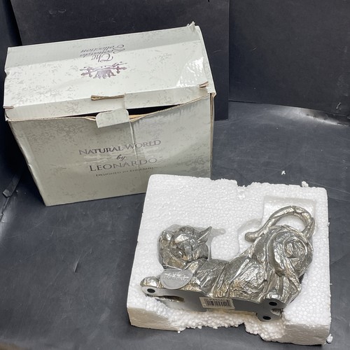 Silver art cat - cat, statue
