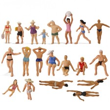 40-80pcs 1:87 HO Scale Seaside Visitors Swimming People Figures P8719