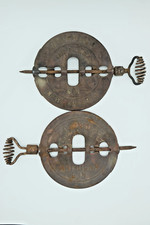 GRISWOLD 6" Cast Iron Pipe Flue Damper with Spindle Lot (x2) American Made