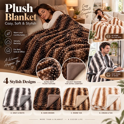 Plush faux fur - throw, blanket