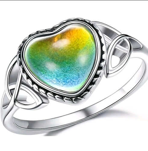 Silver colour changing heart - colour,