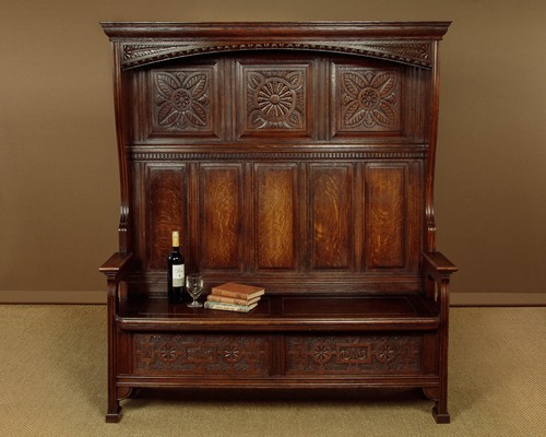 Antique carved oak canopy top - carved,