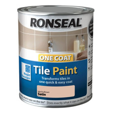 Ronseal One Coat Tile Paint - Satin - Mocha Brown - 750ml