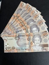 1x Cayman Islands $25 Twenty Five 2014 banknote QE2