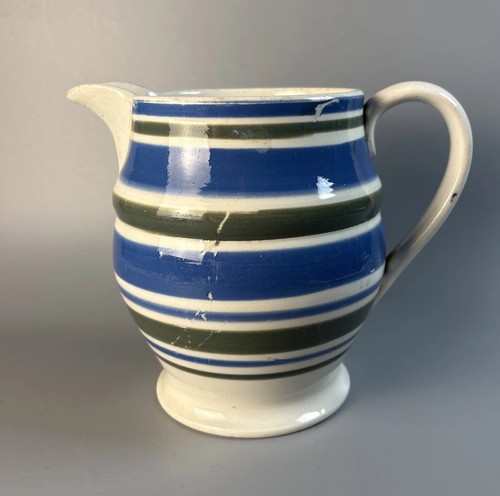 Antique mochaware pitcher - mochaware,