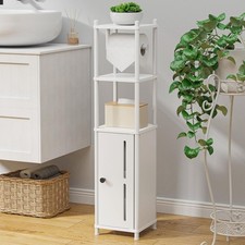 Toilet Paper Holder Stand – Compact Bathroom Storage Cabinet for Extra Rolls ...