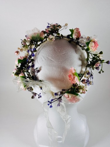Flower crown headband pink - headband,