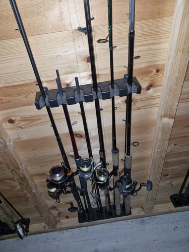 Wall mounted fishing rod - wall, rack