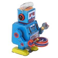 Handmade Vintage Robot Tin Toy Drumming Robot For Home Decoration HQQV