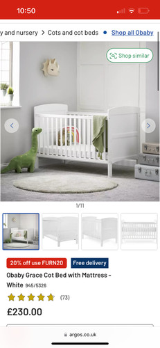 Baby cot bed with - bed, mattress